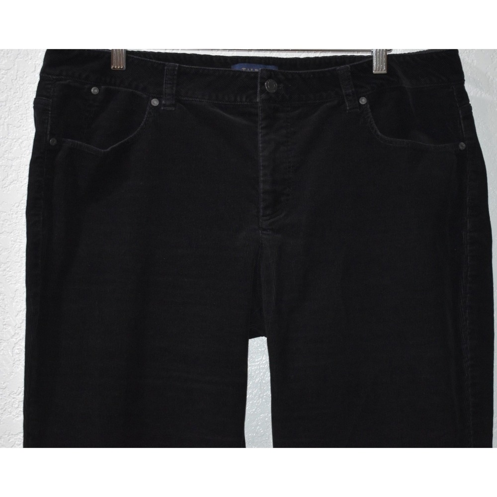 Talbots 18W Heritage Corduroy Pants Straight Leg Stretch Cotton Black 5-Pocket
